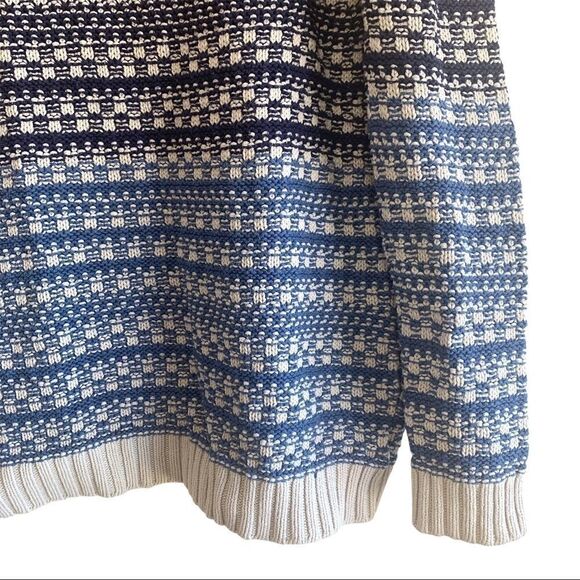 BDG Knitted Ribbed Blue and Cream Stripes Sweater - Picture 4 of 6